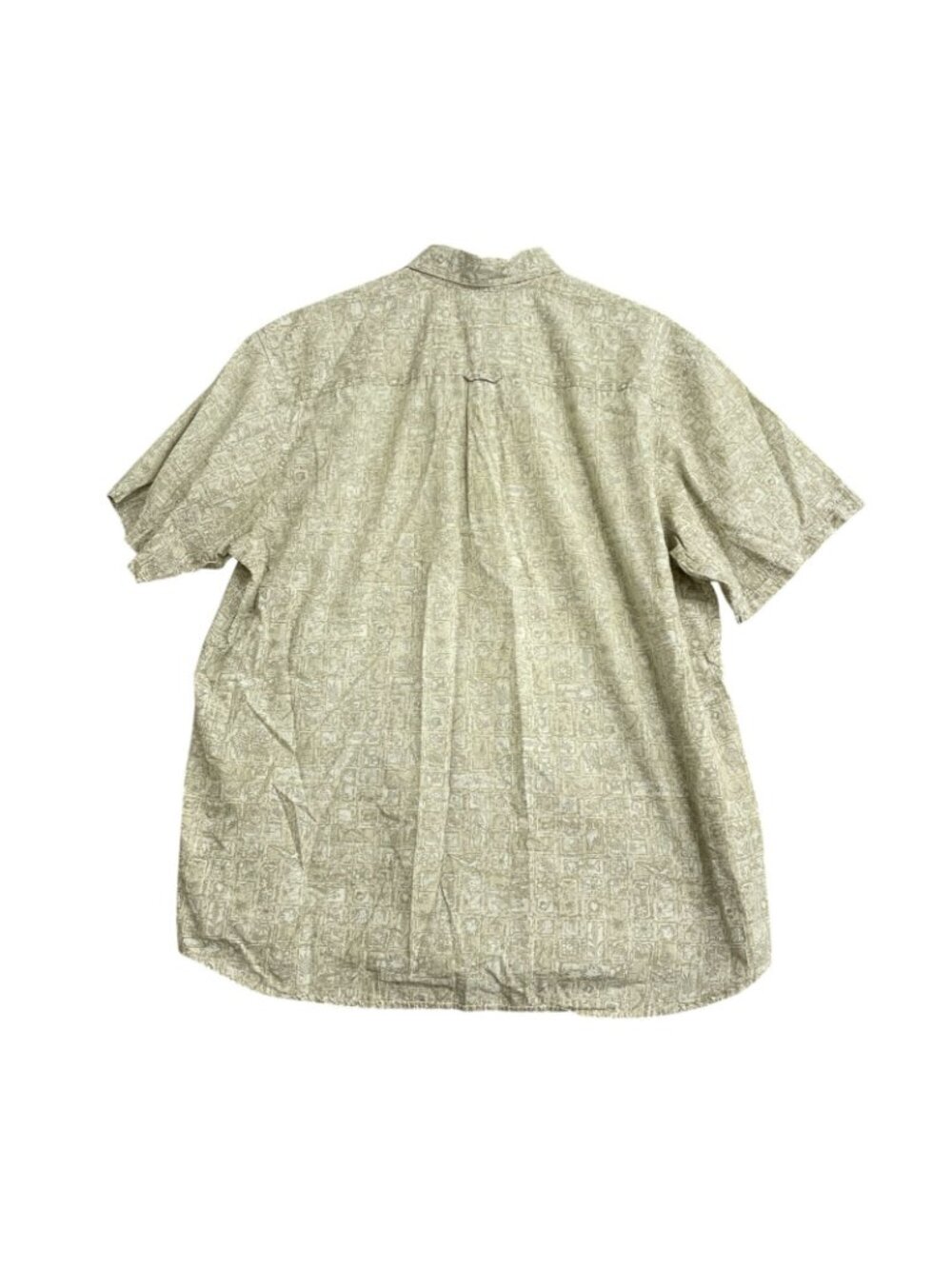 Columbia Men's XL Short Sleeve Button-Up Shirt Beige Graphic Print Cotton B1168 - Picture 2 of 8